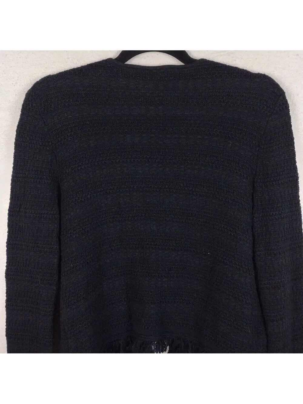 Lilly Pulitzer Black Gold Metallic Textured Knit One Clasp Front Cardigan Jacket